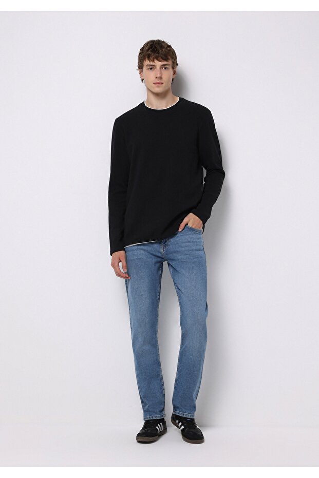 Regular Fit Erkek Açik İndigo Jean Pantolon - 1