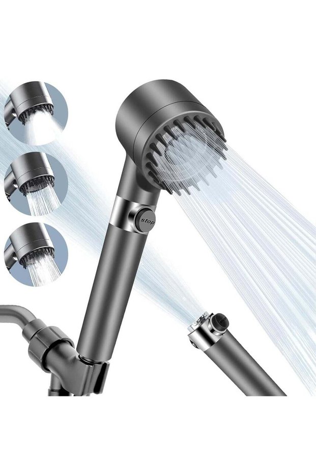 High Pressure Shower Head, Filtered Shower Head, 3-Settings Handheld Showerhead with On Off Switch,