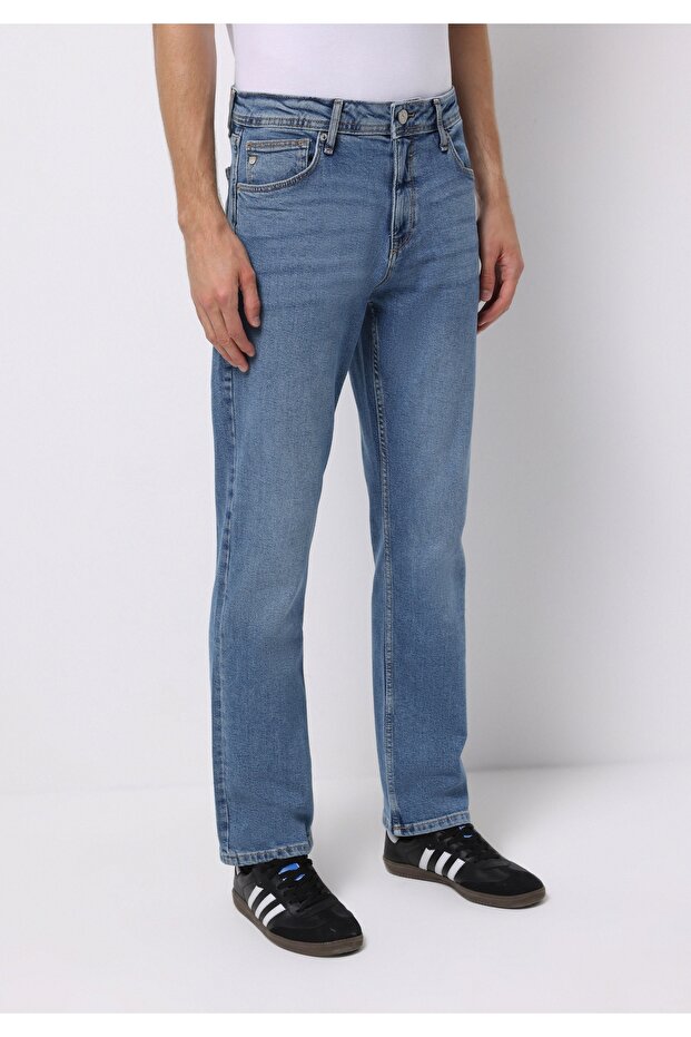Regular Fit Erkek Açik İndigo Jean Pantolon - 4