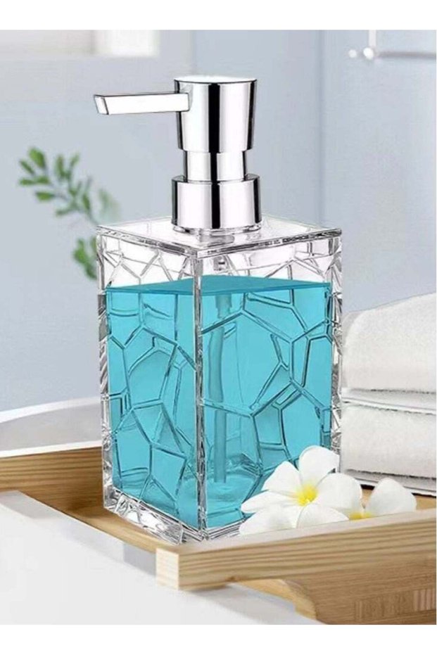 1-Piece 320ml Soap Dispenser Clear Plastic Shower Gel Bottle For Bathroom 16x6.6x6.6 Centimeter