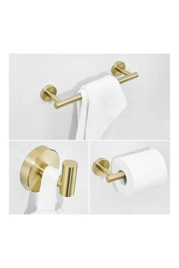 3 In 1 Matte 304 Stainless Steel Towel Bar Multicolour 36x8x16cm