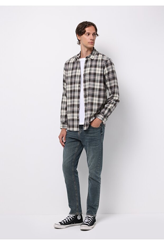 Regular Fit Erkek Açik İndigo Jean Pantolon - 3