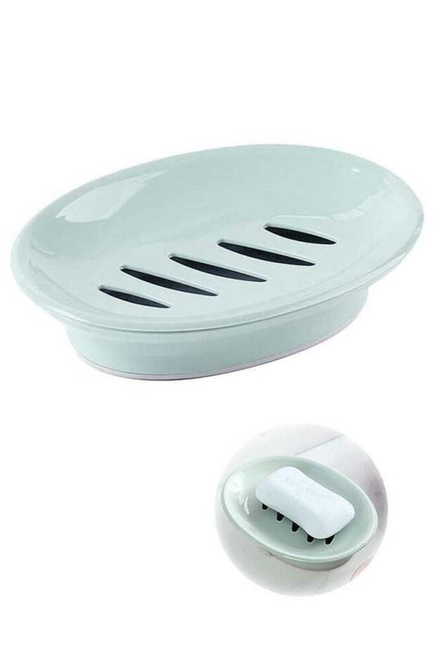 Double Layer Soap Dish Holder, Ellipsoid Plastic Soap Case with Drain, for Shower Bathroom Kitchen