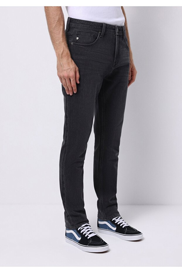 Regular Fit Erkek Siyah Jean Pantolon - 4