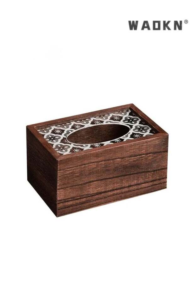 Wooden Tissue Box Dispenser Facial Tissue Case Rectangle Napkin Holder for Home Office Stylish Func