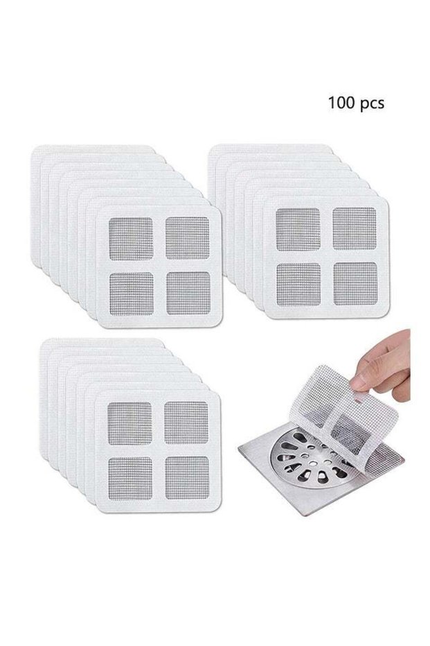100 Pcs Shower Drain Cover Hair Catcher,Shower Drain Mesh Sticker,Adhesive Window Screen Repair Tap