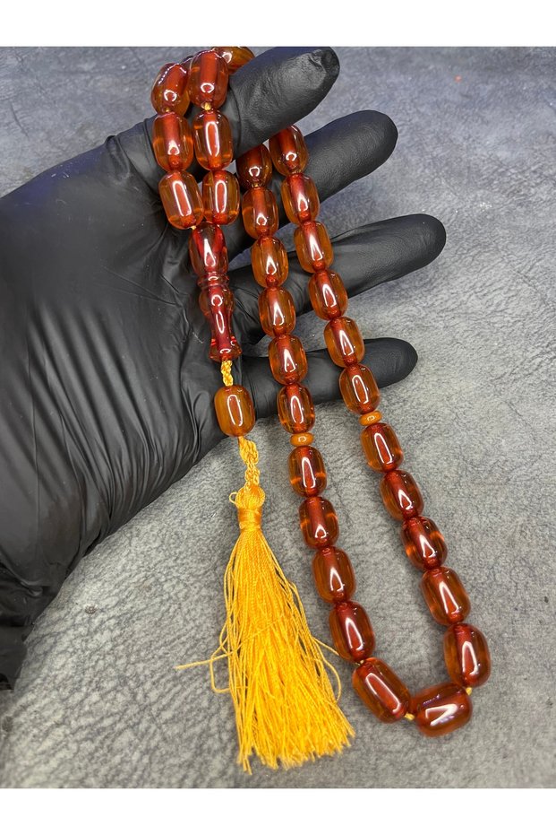 Large Size Rope Tasseled High End Tightening Amber Prayer Beads