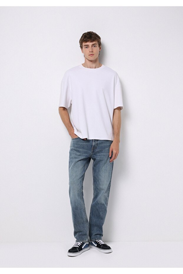 Regular Fit Erkek İndigo Jean Pantolon - 1