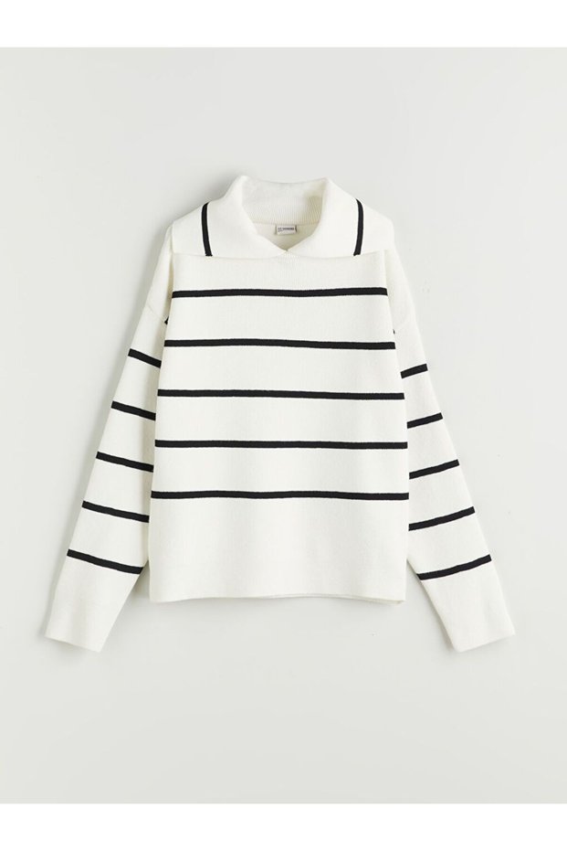 Polo Neck Girl's Knitwear Sweater