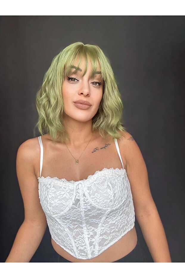 Yeşil Dalgalı Medikal Peruk - 2