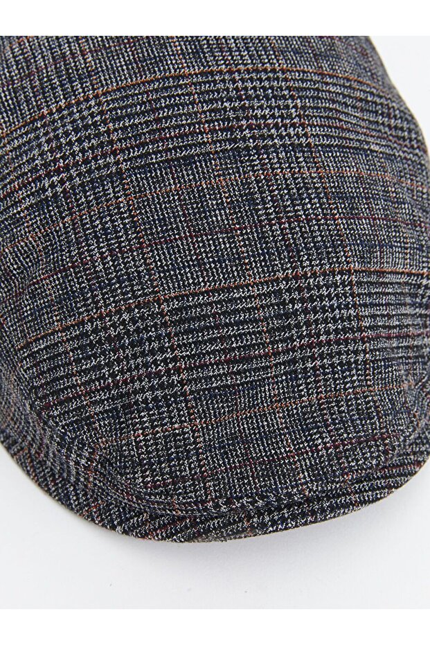 Ekose Desenli Erkek Kasket Şapka - 4