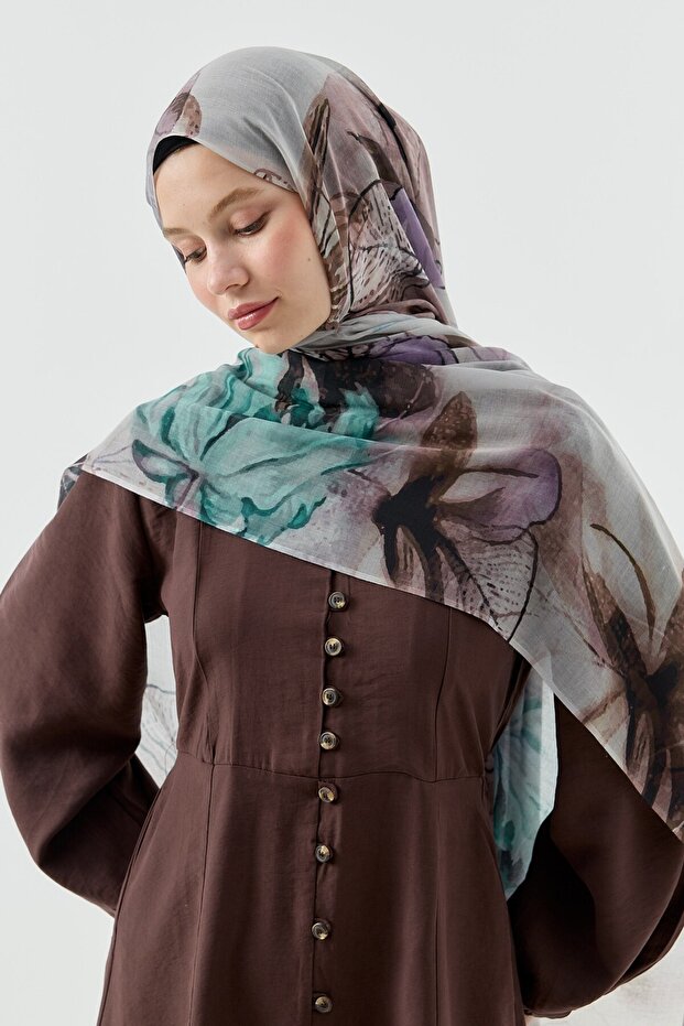 شال قمري بنمط زهرة اللوتس - 3