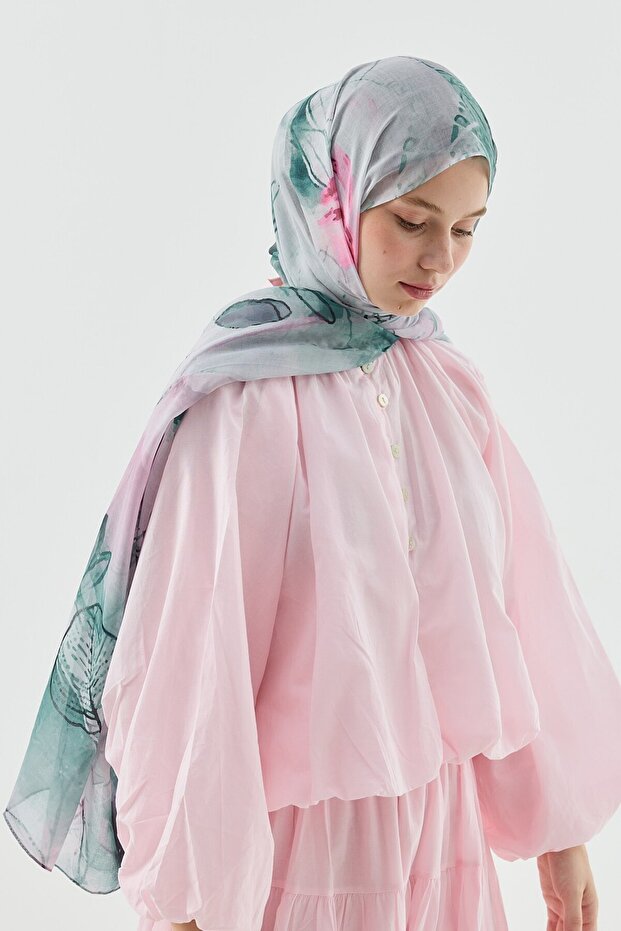 شال قمري بنمط زهرة اللوتس - 2