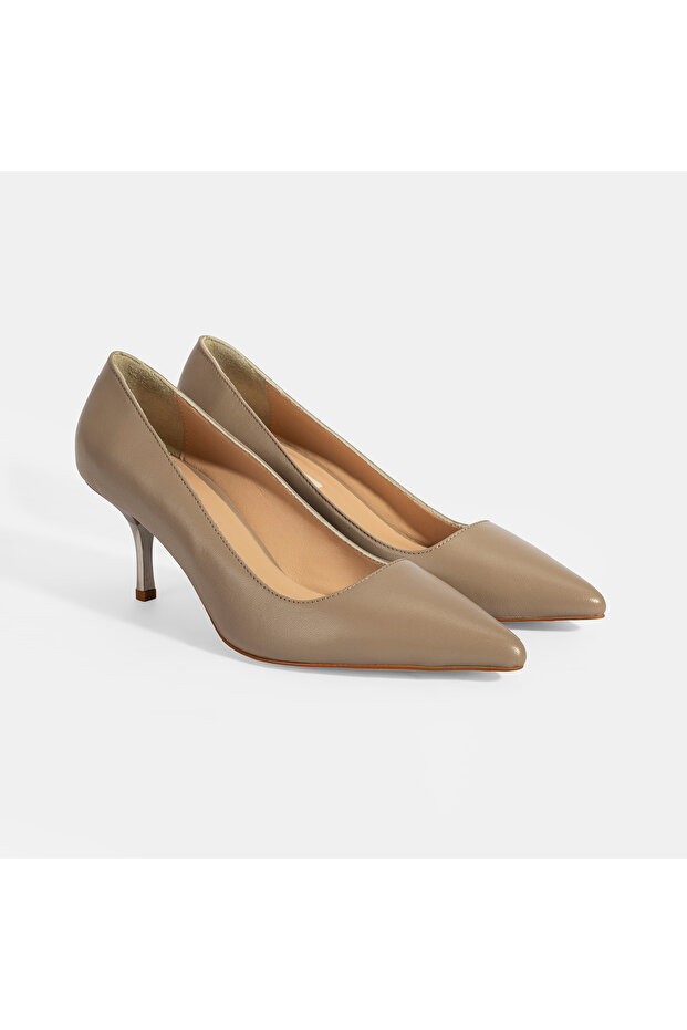 Kadın Vizon Deri Stiletto - 1
