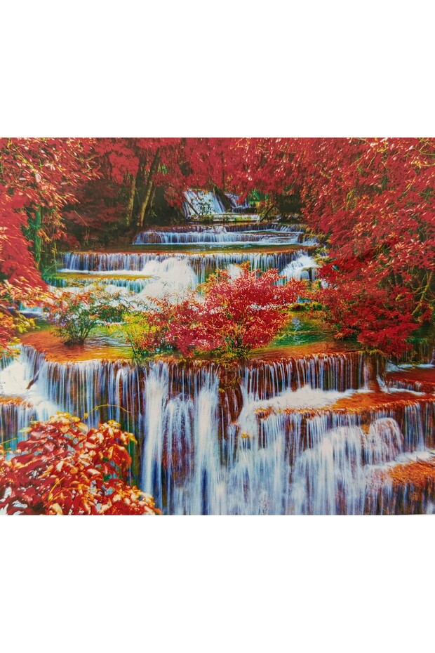Framed Diamond Painting Beaded Tapestry Set Waterfall Scenery Size 50X40