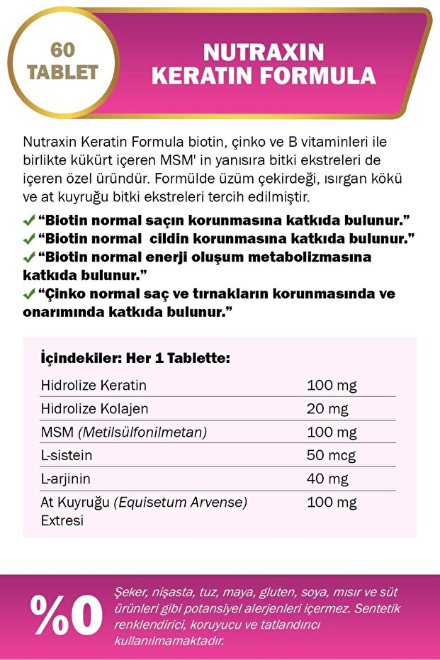 Keratin Formula 60 Tablet 3 Adet - 3