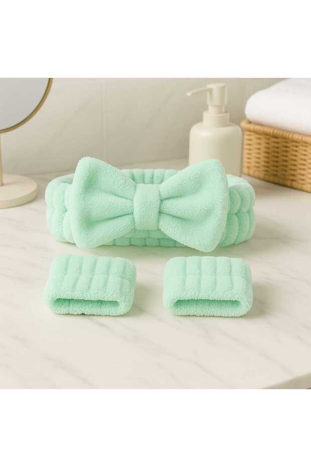 Microfiber Welsoft Hairband and Wristband Set – for Makeup & Face Washing