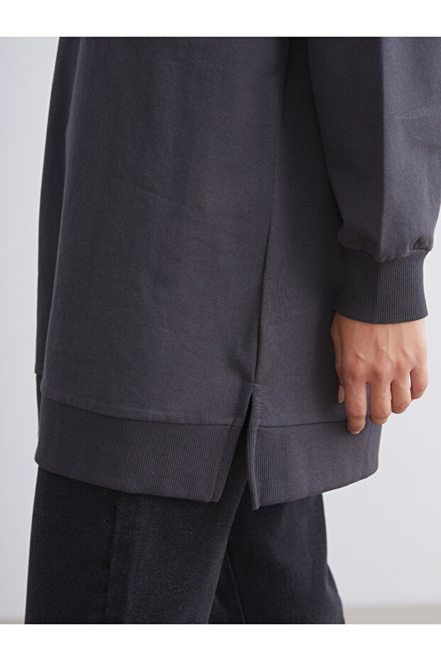 LCW Kadın Baskılı Bisiklet Yaka Sweatshirt Tunik - 3