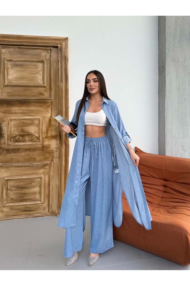 Women's Oversized Shirt and Pants Double Set