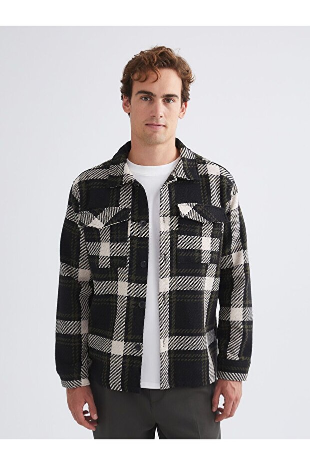 LCW Vision Regular Fit Uzun Kollu Ekose Erkek Oduncu Gömlek Ceket - 8