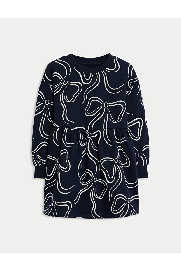 Fiyonklu Sweat Elbise - 1