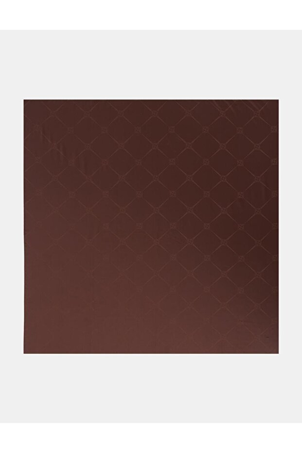 Kare Desen İpek Eşarp Acı Kahve - 1