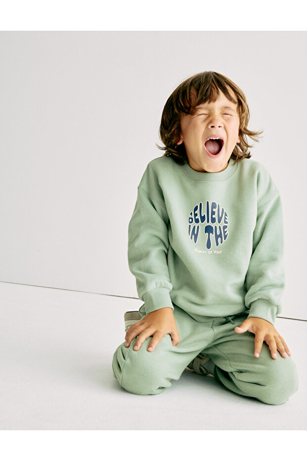 Baskılı Çocuk Sweatshirt - 1