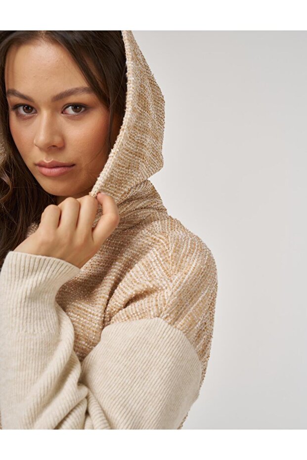 Kırçıllı Sweatshirt Bej - 6