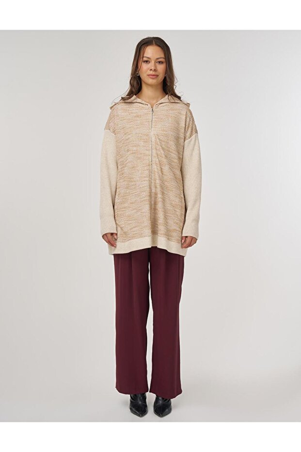 Kırçıllı Sweatshirt Bej - 1