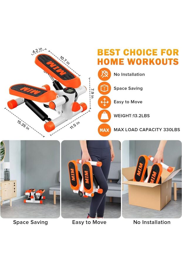 Steppers Exercise Home Mini Stepper Exercise Equipment Home Workouts，Mini Stepper Resistance Bands - 5