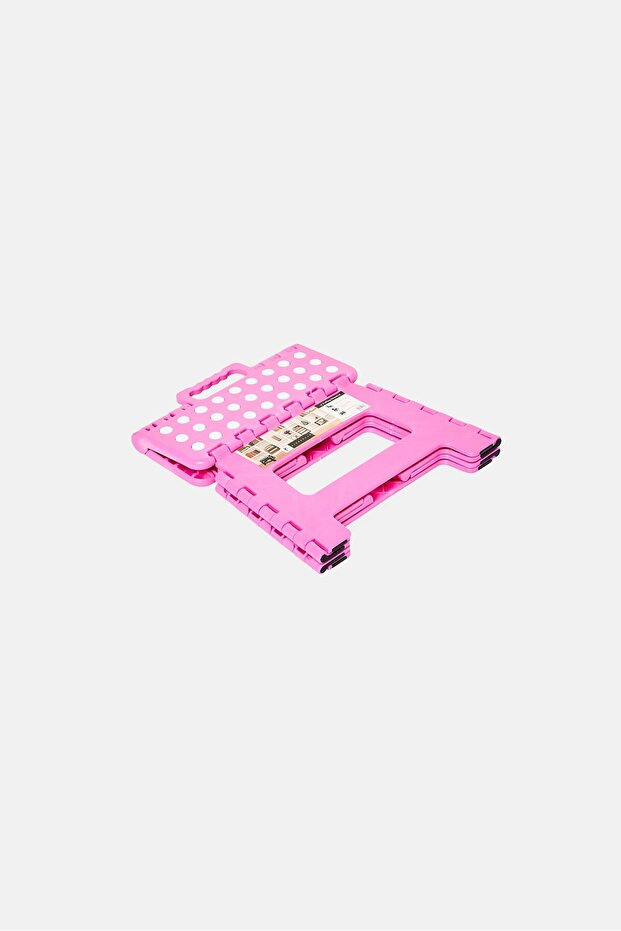 Plastic Folding Stepstool, Pink - 3