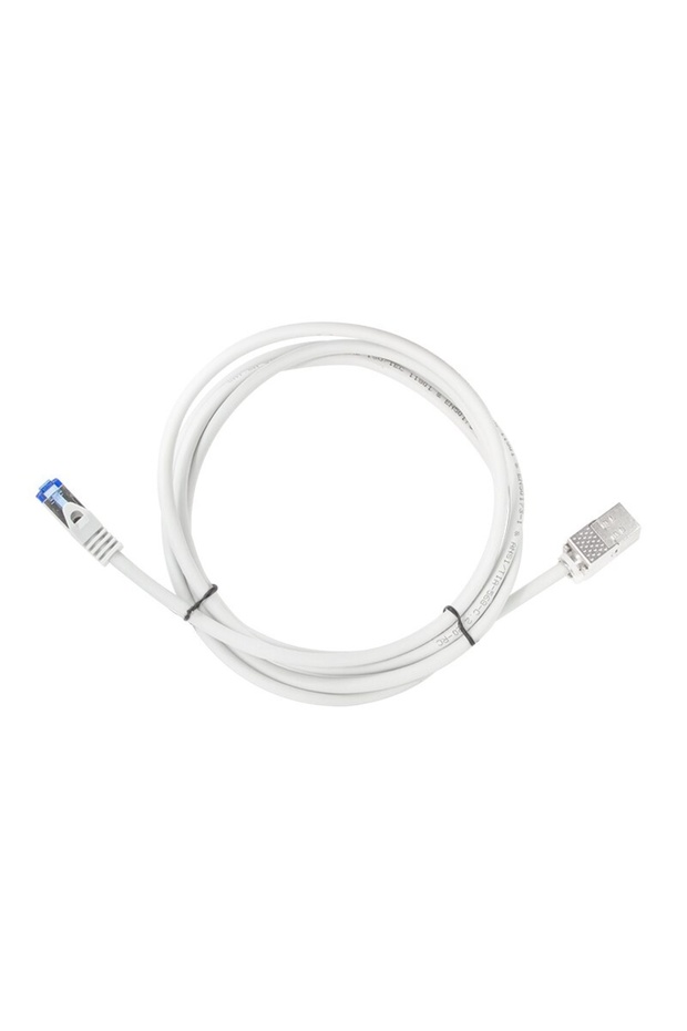 Patch cord S/FTP Cat6a, extension, LSZH, copper, 15 m, gray, AWG26, double shielded - 6