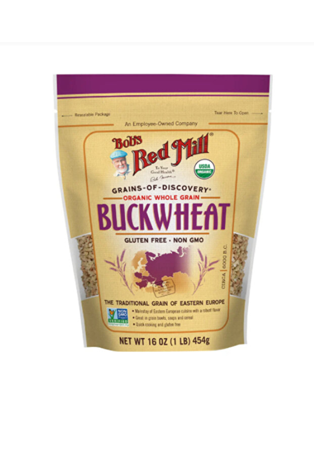Organic Whole Grain Buckwheat Groats Raw, Gluten Free, Non-GMO 454gm