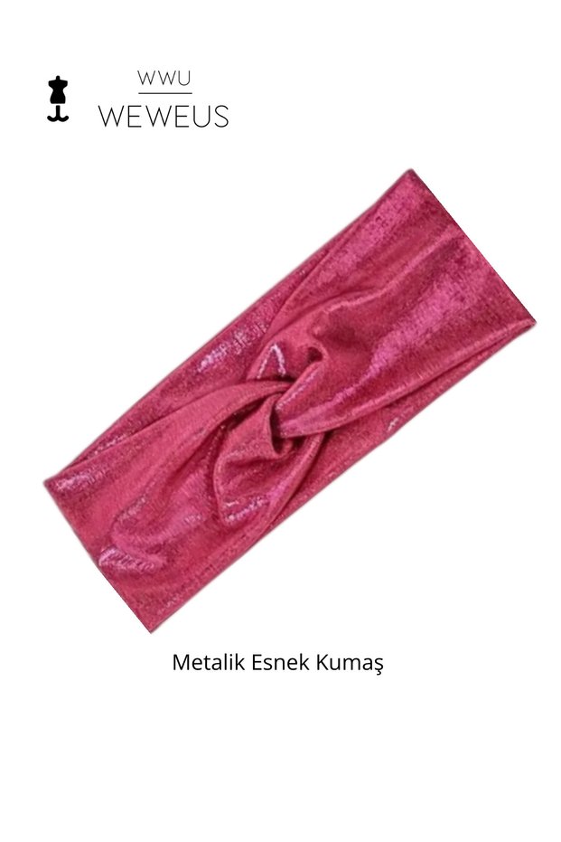 Metallic Pink Fuchsia Color Premium Women's Hair Band Bandana