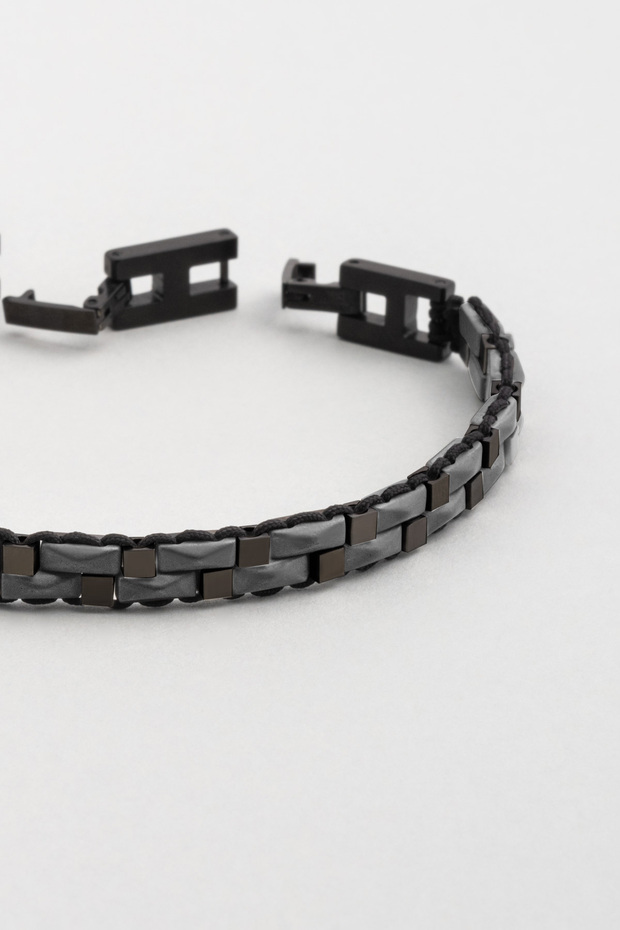 Hematit Taşlı Çelik Erkek Bileklik - 5