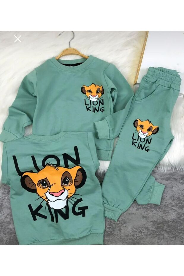 Boy's Lion King Printed Top and Bottom Seasonal Tracksuit Set