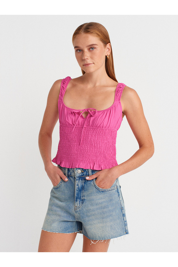 50867 Strapless Blouse-Red - 1