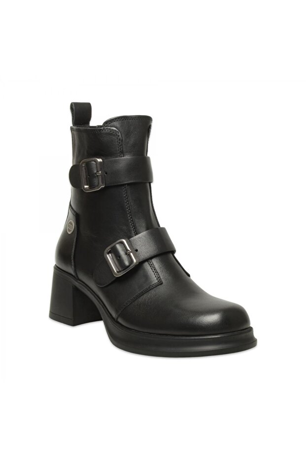 D25Kb-8570 Daily Heeled Black Women's Boots
