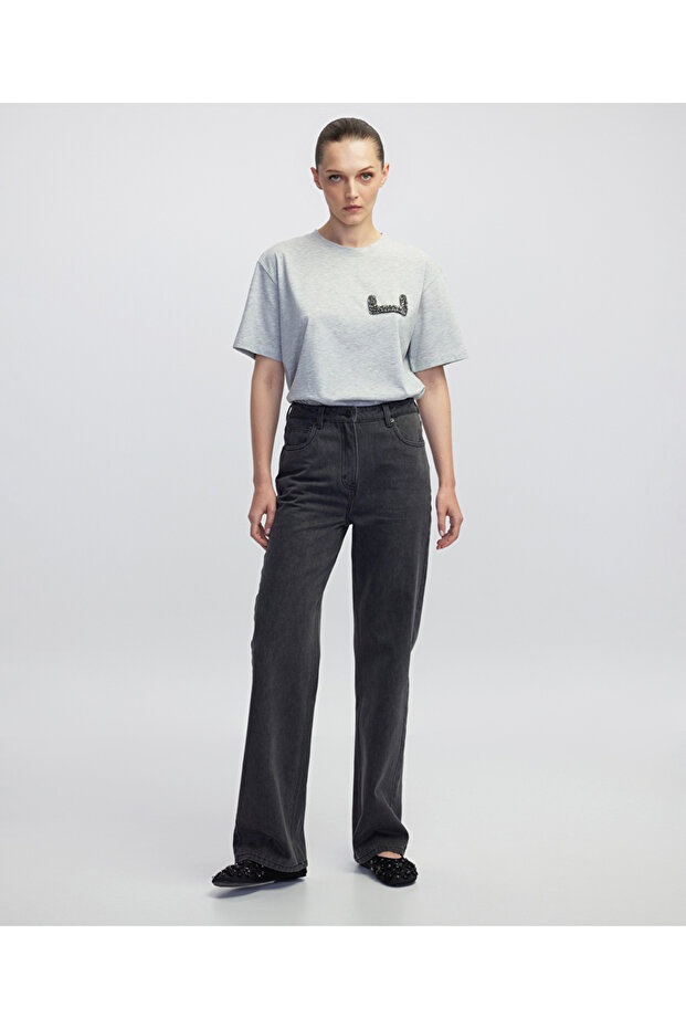 Aplikeli basic tişört - 2