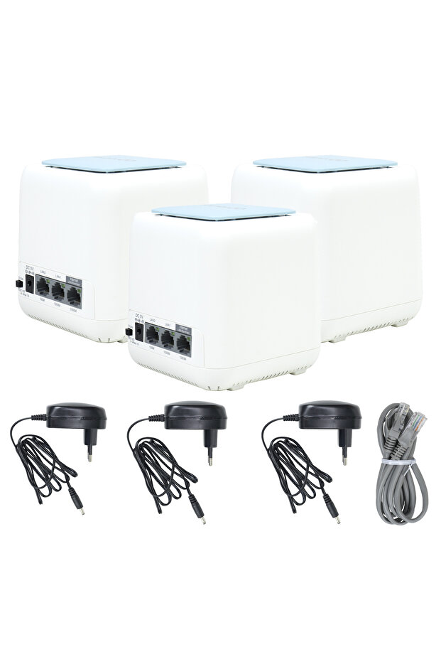 Mesh system Wi-Fi GB1200 Gigabit with full coverage for home 3 pcs router and AP access point - 7