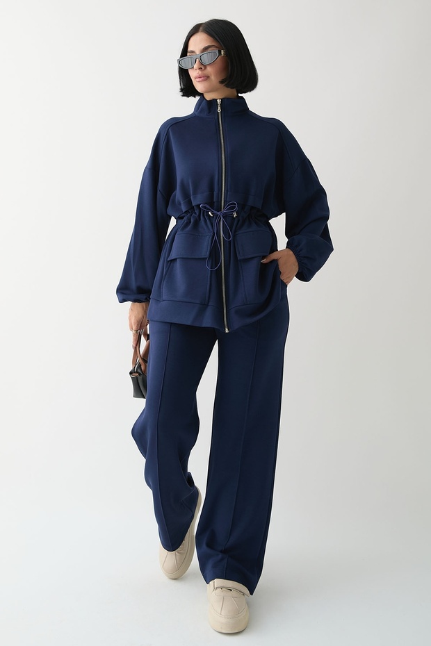 Double Pocketed Navy Blue Suit - 4