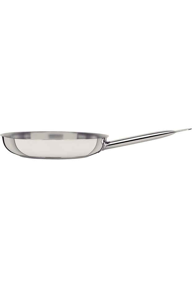 Professional Shallow Stainless Steel Triple Bottom Frying Pan with Handle 30 Cm 2.9 L