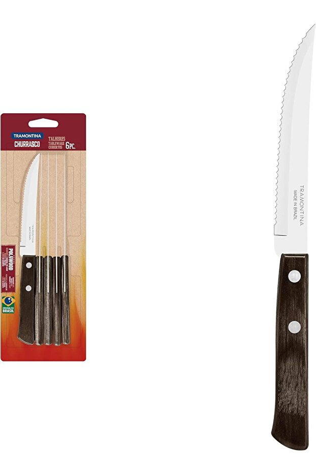 Toramontexi-na Poly Wood Steak Knife 6pc Dark 21198/915
