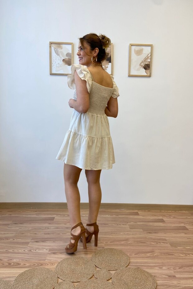 Dantelli Gipeli Mini Elbise - 5