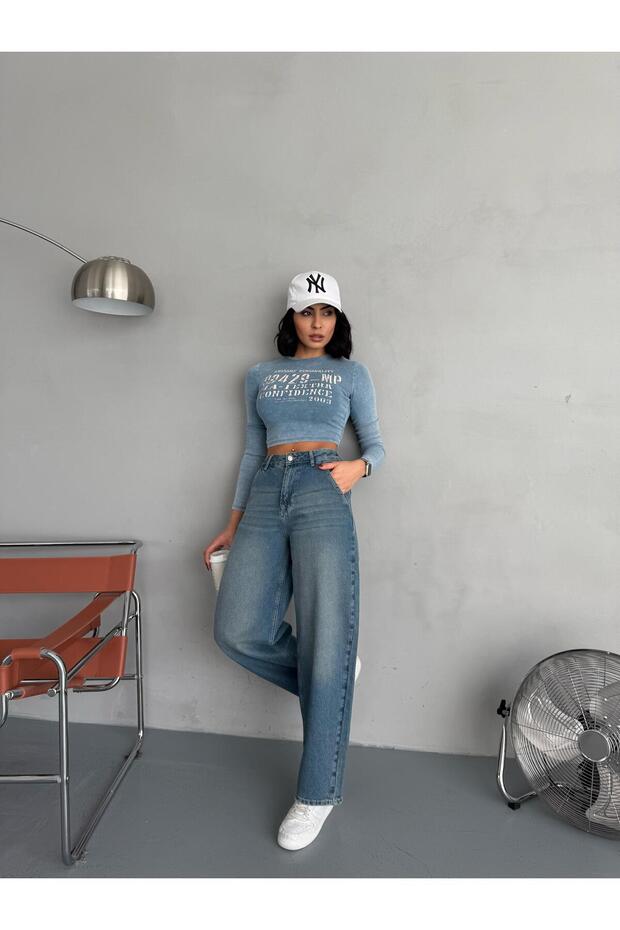 KADIN SKATER FİT YÜKSEK BEL KOT PANTOLON TİNT - 5