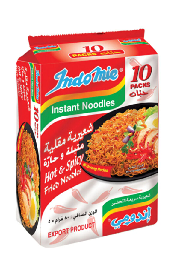 Instant Fried Noodles Hot & Spicy with Seasoning Powder and Sauce - (80g x 10) x 6 Pack