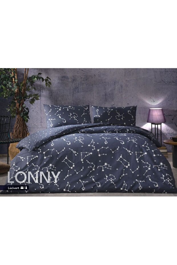 Taç New Season Single Bedding Set Lonny Dark Blue