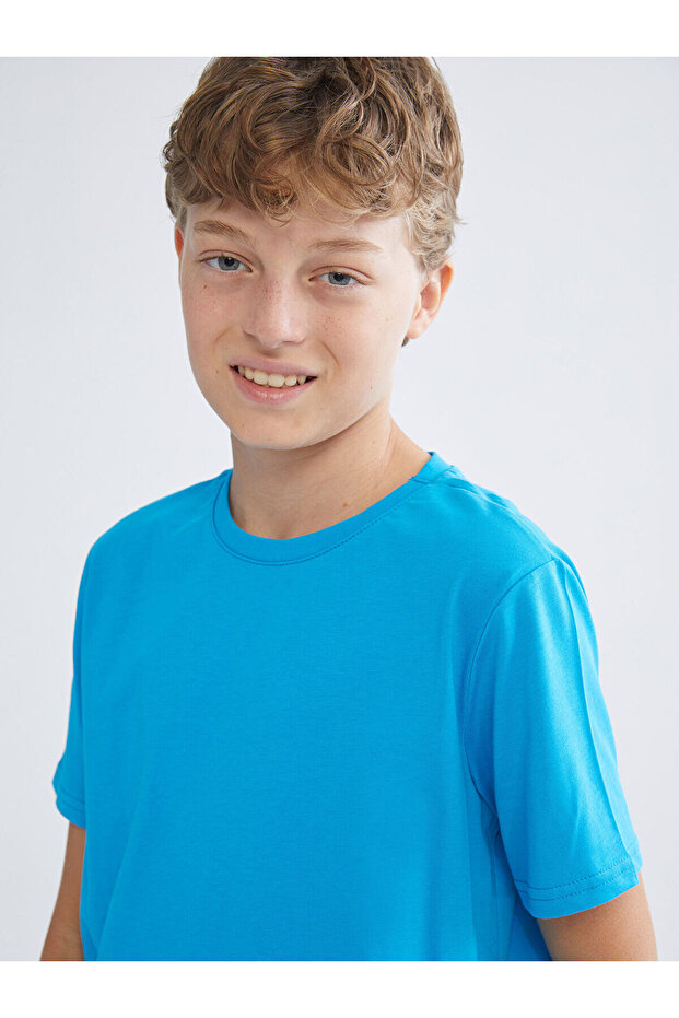 Bisiklet Yaka Erkek Çocuk Tişört - 1