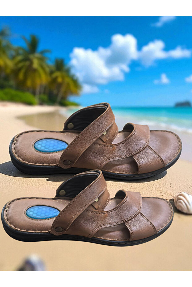 Konay 7878 Genuine Leather Sandals Slippers Orthopedic Shoes