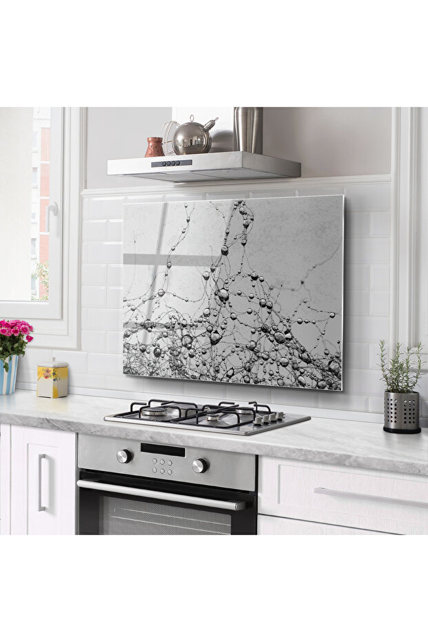 واقي خلفي لموقد الزجاج في المطبخ |   نمط هندسي - 1